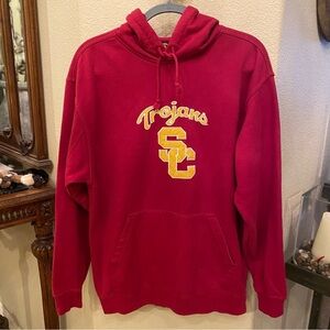 TEAM TROJAN Red USC Trojans Embroidery Hoodie Sweatshirt Size Medium